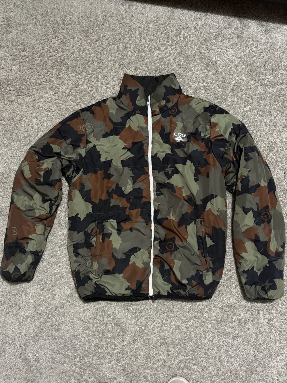 LRG Men's Camo Reverse Puffer Jacket